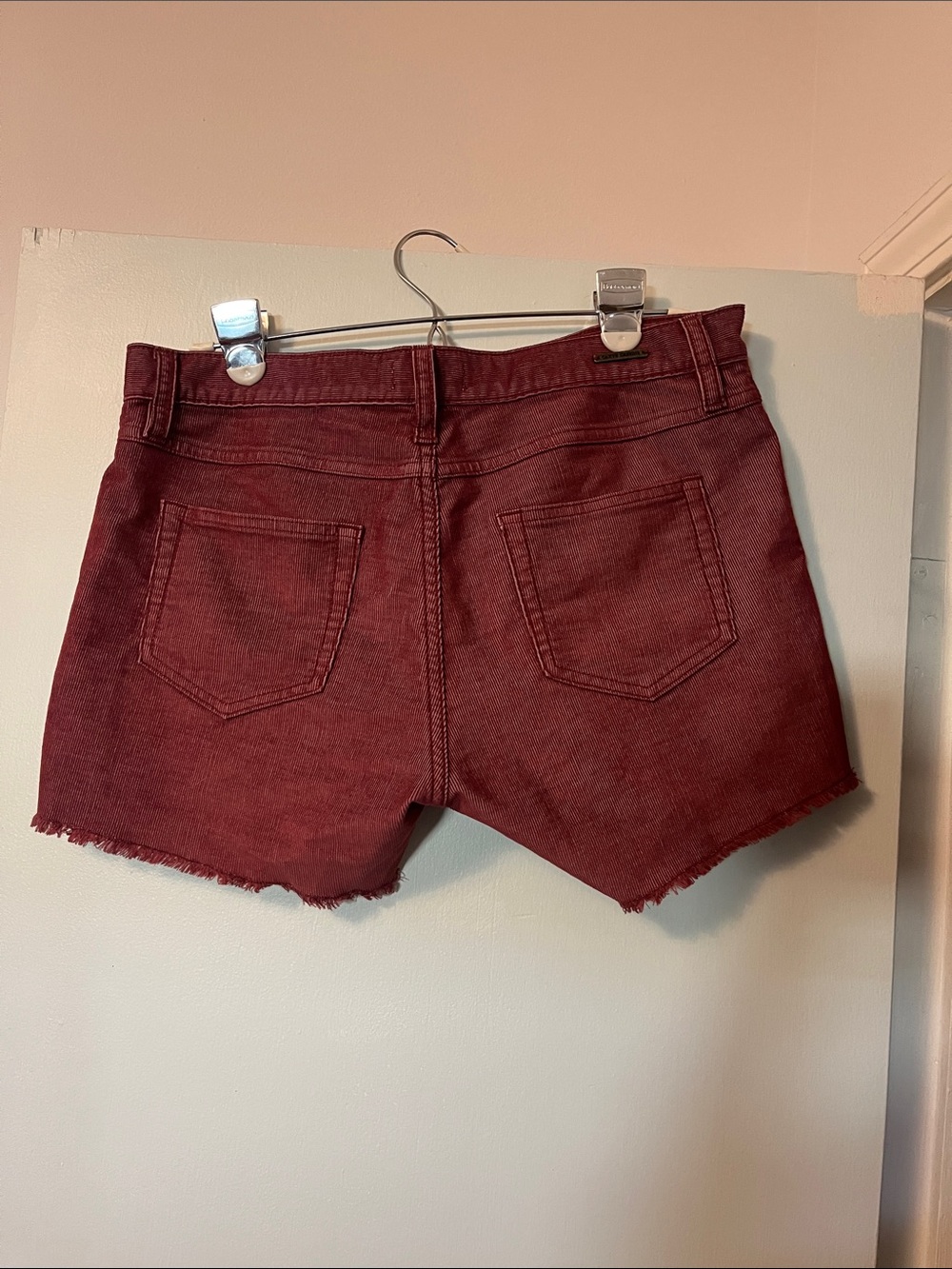 Carve Designs Red Frayed Hem Denim Shorts - Picture 2 of 4
